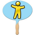 Thought Bubble Stock Shape Fan w/ Wooden Stick